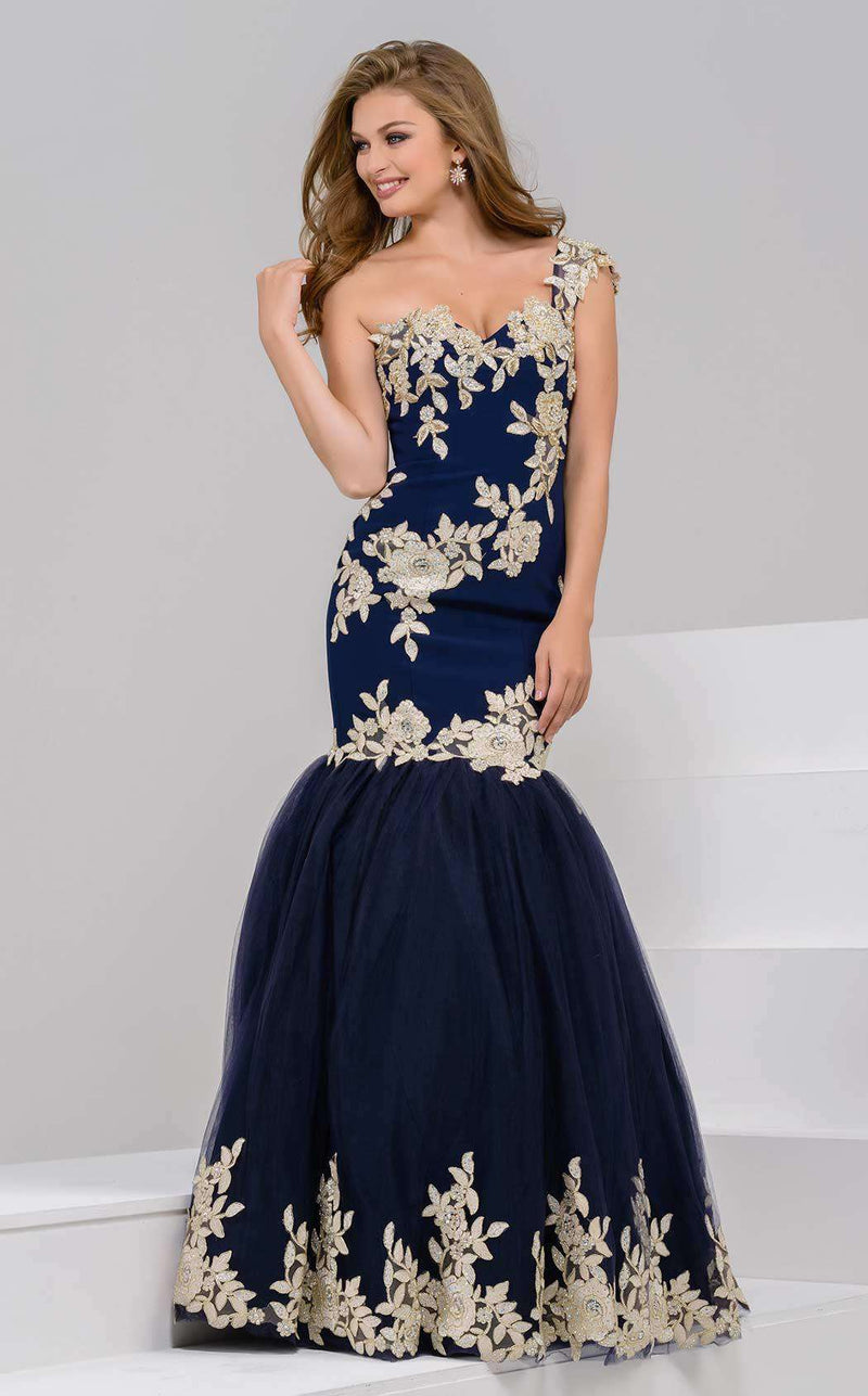 Jovani 41713 Navy/Gold