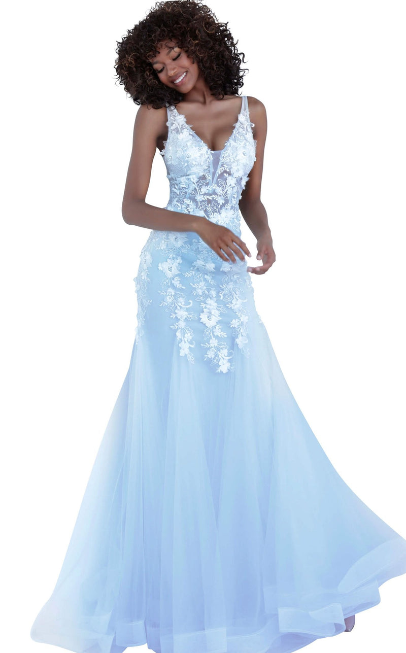 Jovani 8066 Off-White-Light-Blue