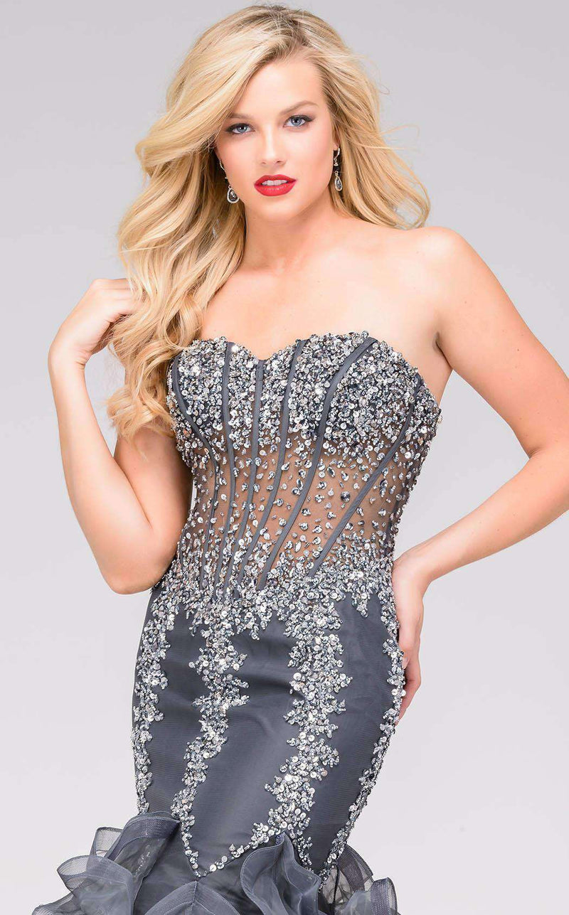 Jovani 42883 Charcoal/Charcoal