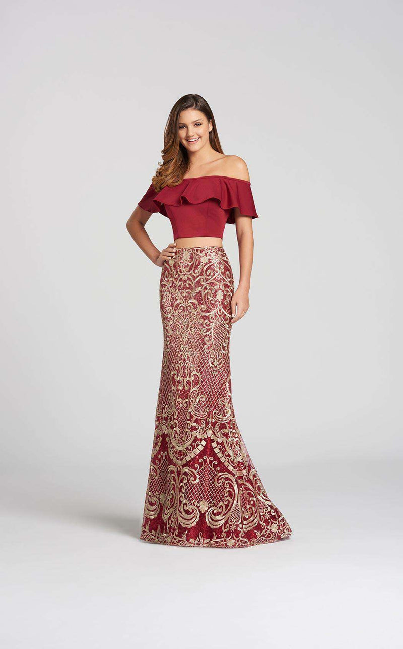 Ellie Wilde EW118127 Wine/Gold