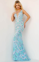 Jovani 23511 Light Blue Multi