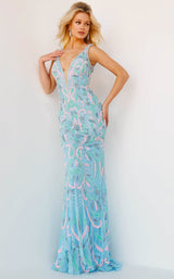 Jovani 23511 Light Blue Multi