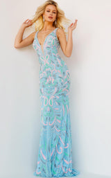 Jovani 23511 Light Blue Multi