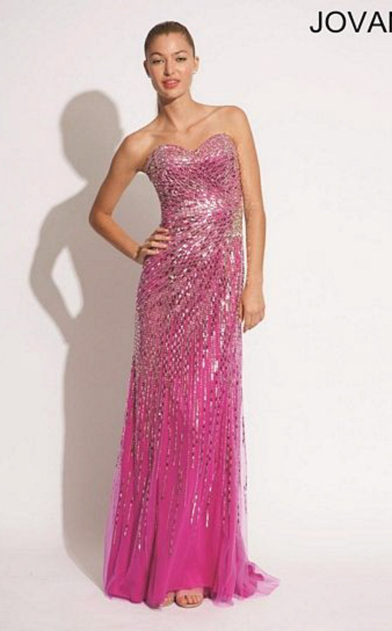 Jovani 88302BG Hot Pink