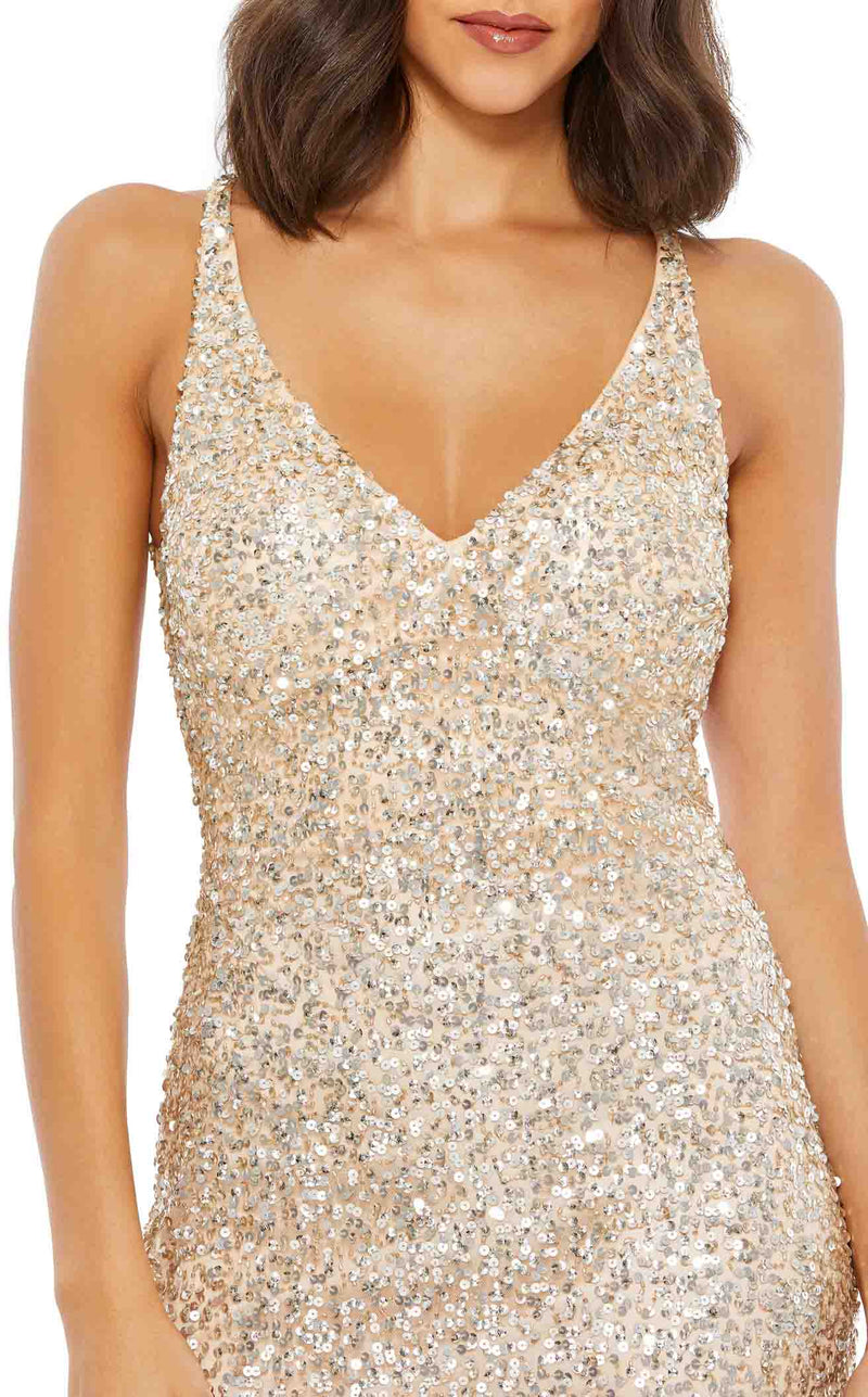 Mac Duggal 93800 Nude/Silver