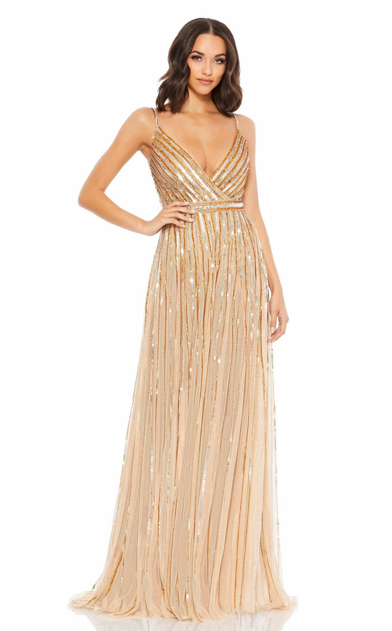 Mac Duggal 93801 Nude/Gold