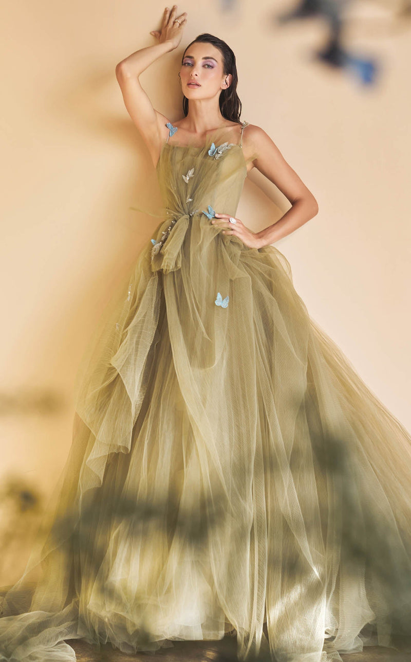 Flowy Tulle Dress Yellow