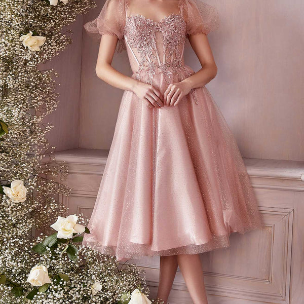 Jolie Moi Bay Button Neck 50s Knee Length Dress, Light Pink at John Lewis &  Partners