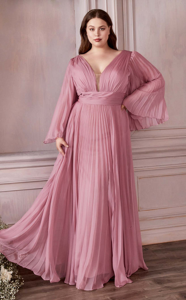 Unique Bargains Women's Plus Size Midi V Neck 3/4 Sleeve Swing Loose  Dresses 2X Pink