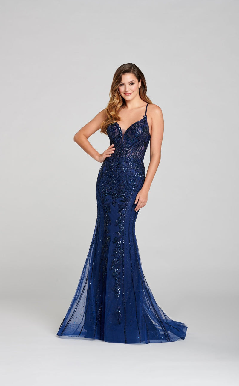 Ellie Wilde EW121054 Navy Blue