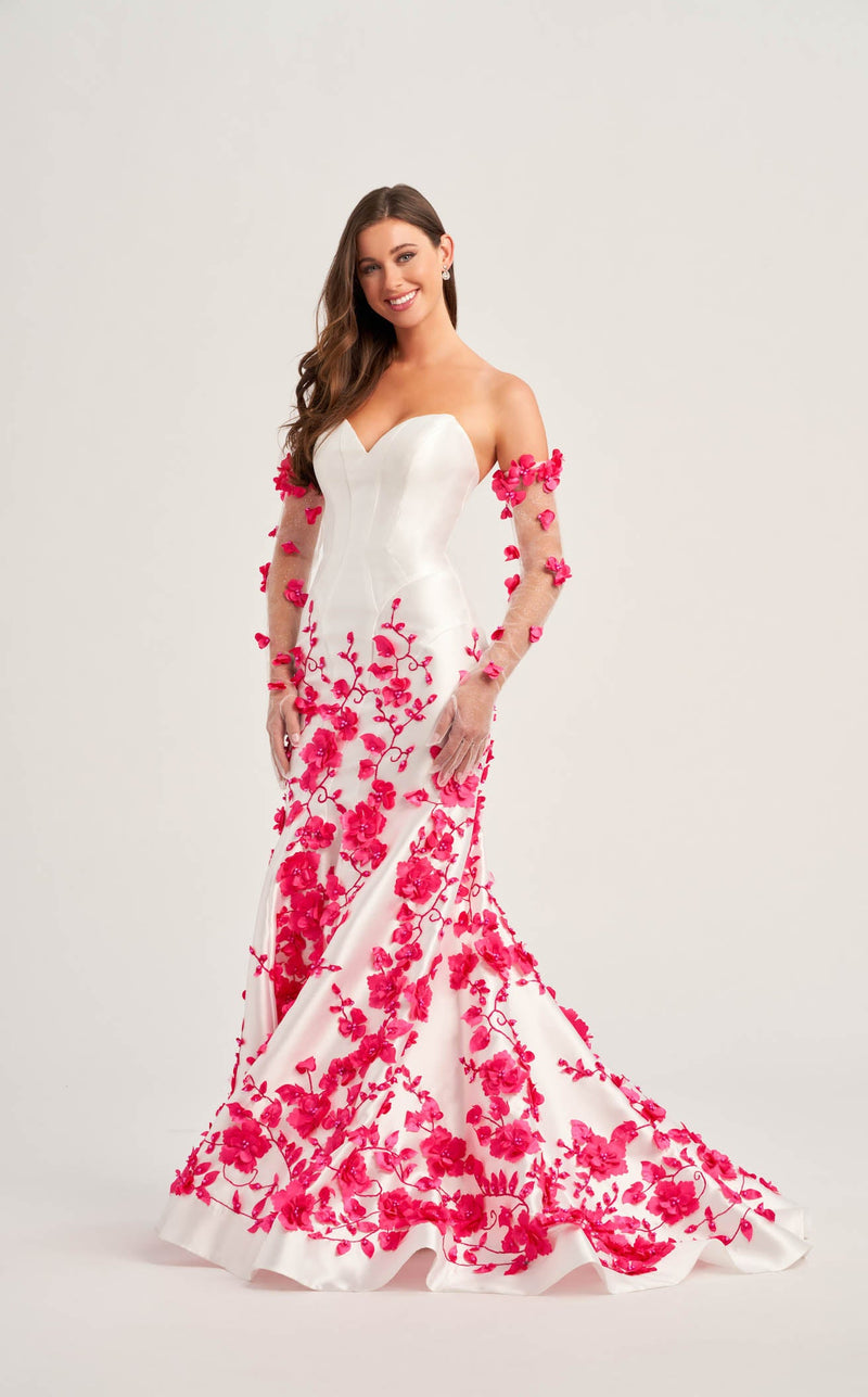 Ellie Wilde EW35036 White/Hot Pink