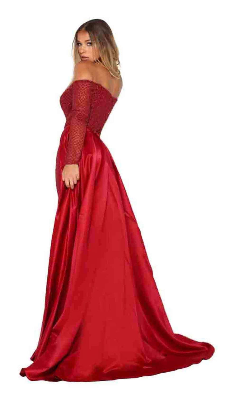 Portia and Scarlett Emerald Gown Red