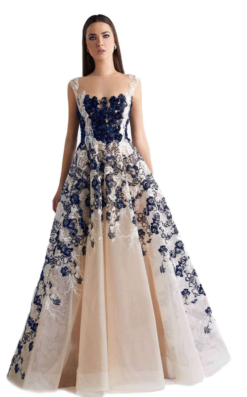 Azzure Couture FM1035 Navy Ivory