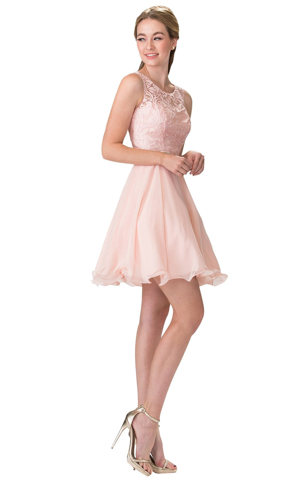 Blush pink semi formal on sale dress