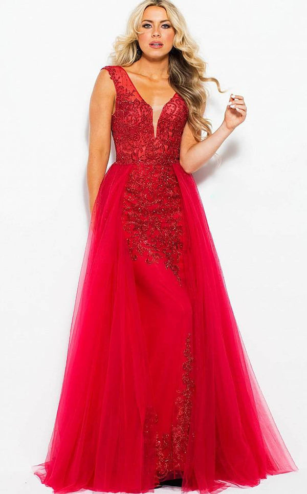 Jovani JVN41677 Dress Red-Red