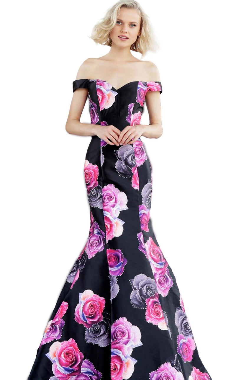 Jovani JVN67132BG Black Print