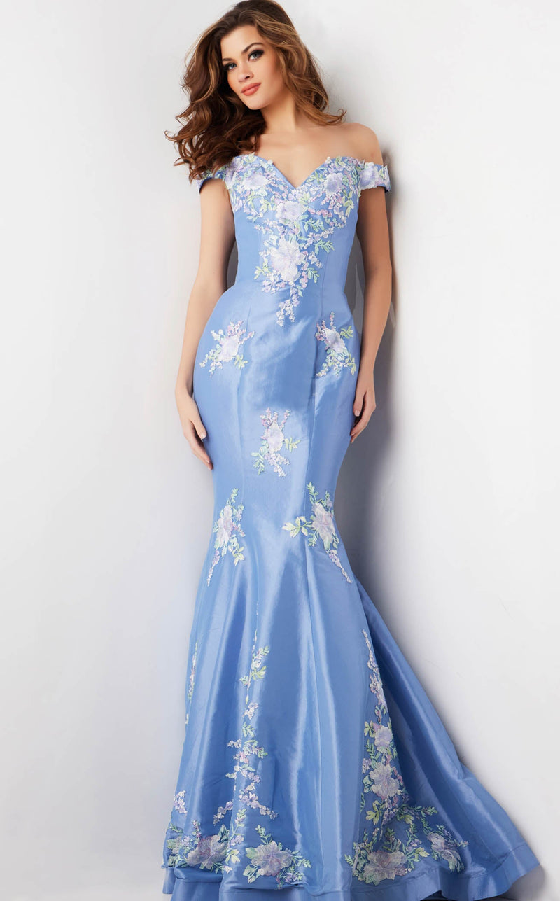 Jovani 37257 Periwinkle-Multi