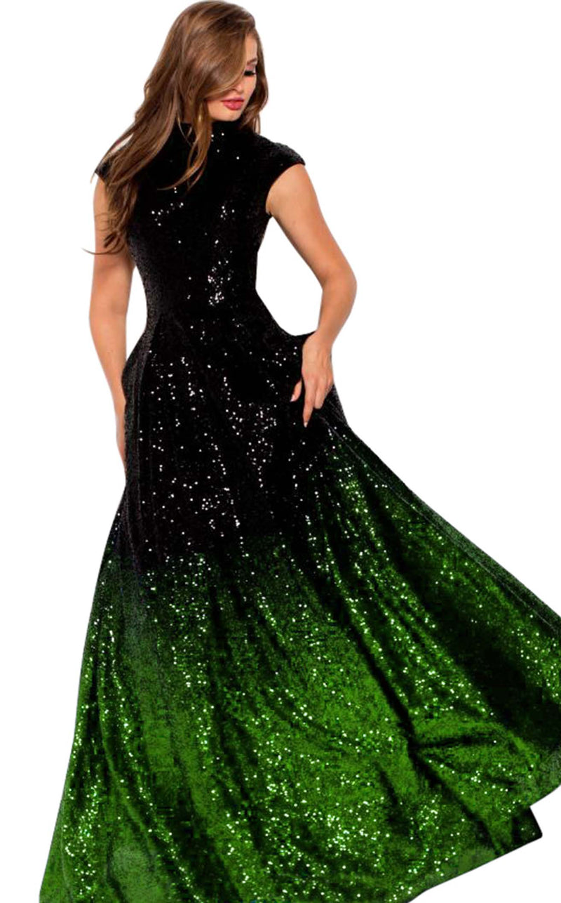 Jovani 60497 Black/Green