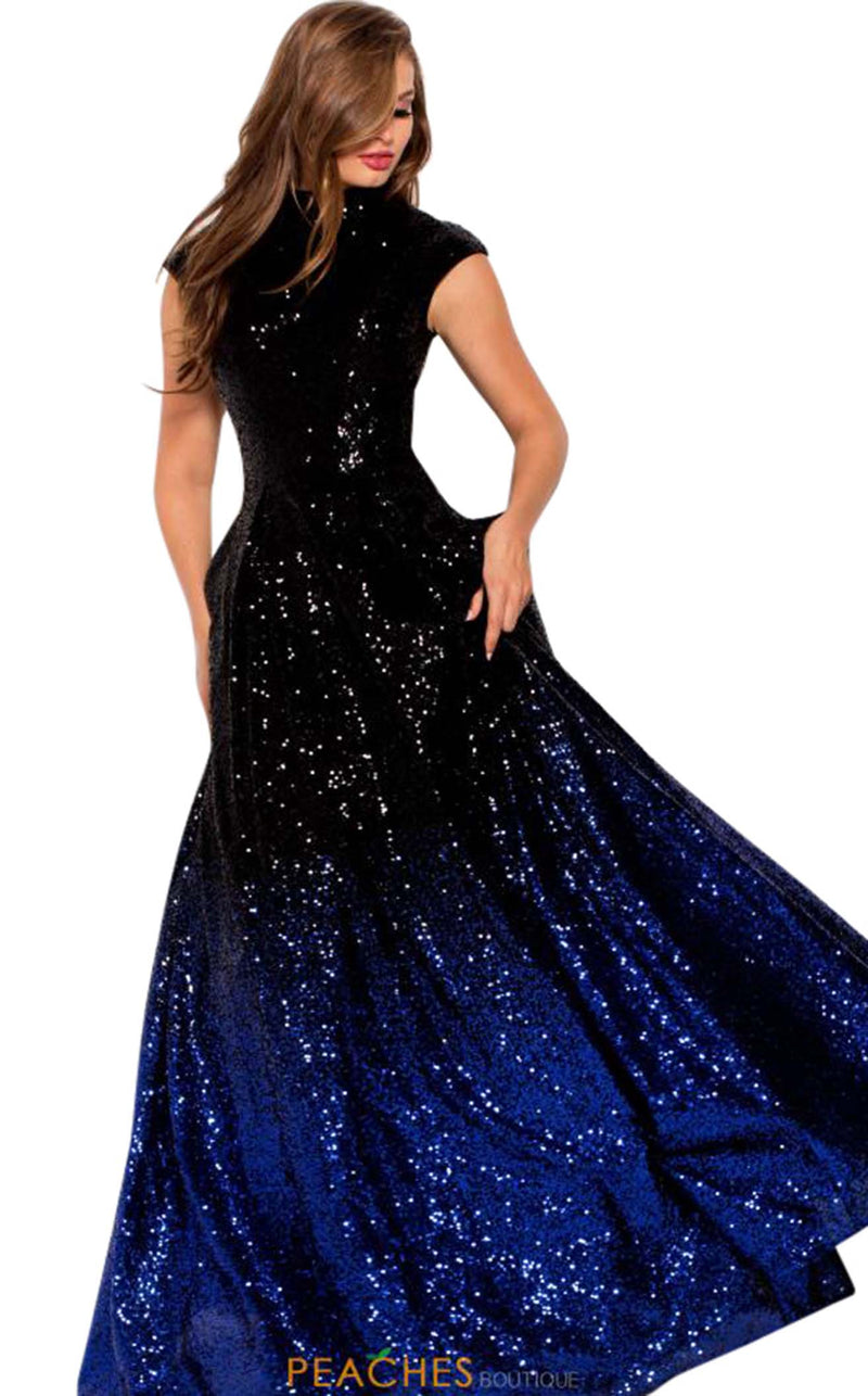 Jovani 60497 Black/Royal