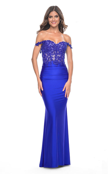 La femme off the shoulder velvet & tulle party 2024 dress