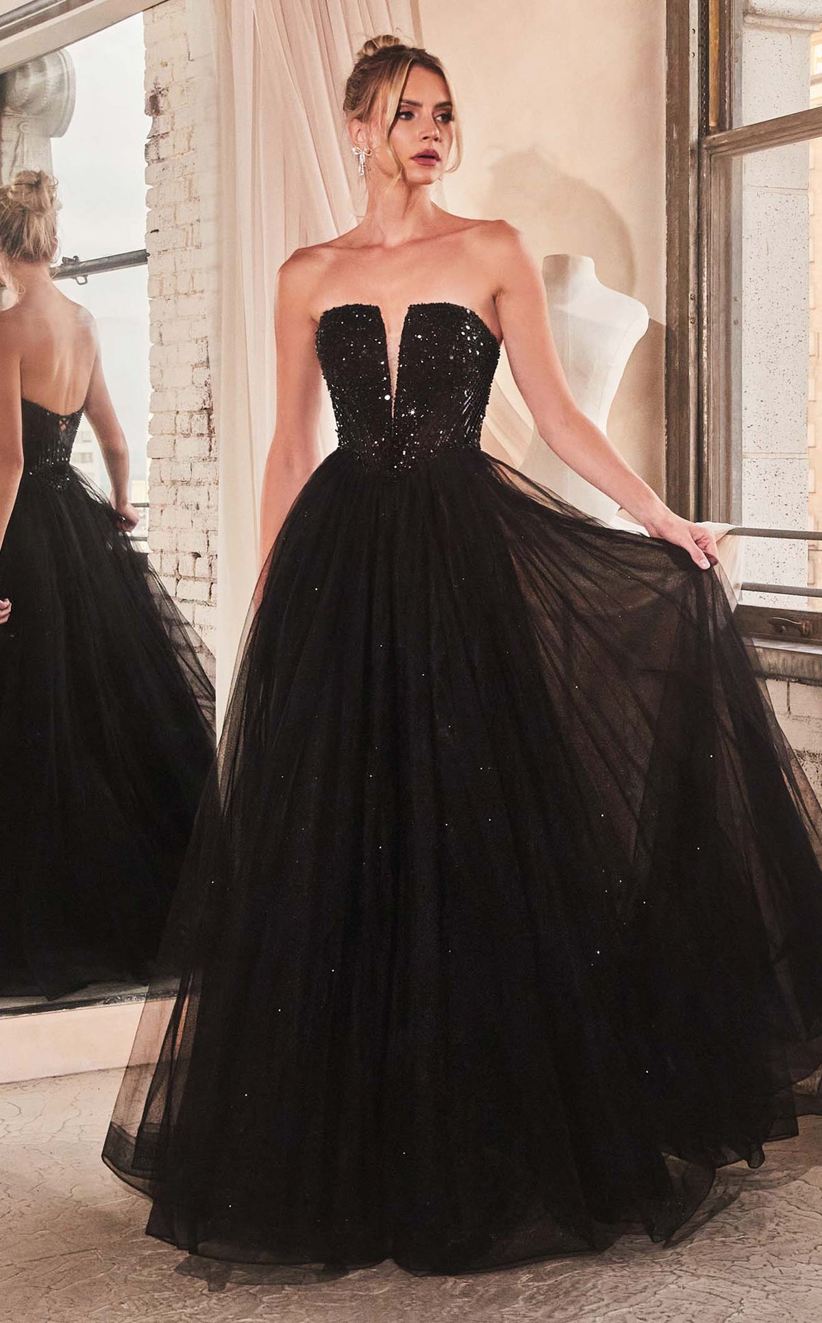 Black tulle skirt ball gown best sale