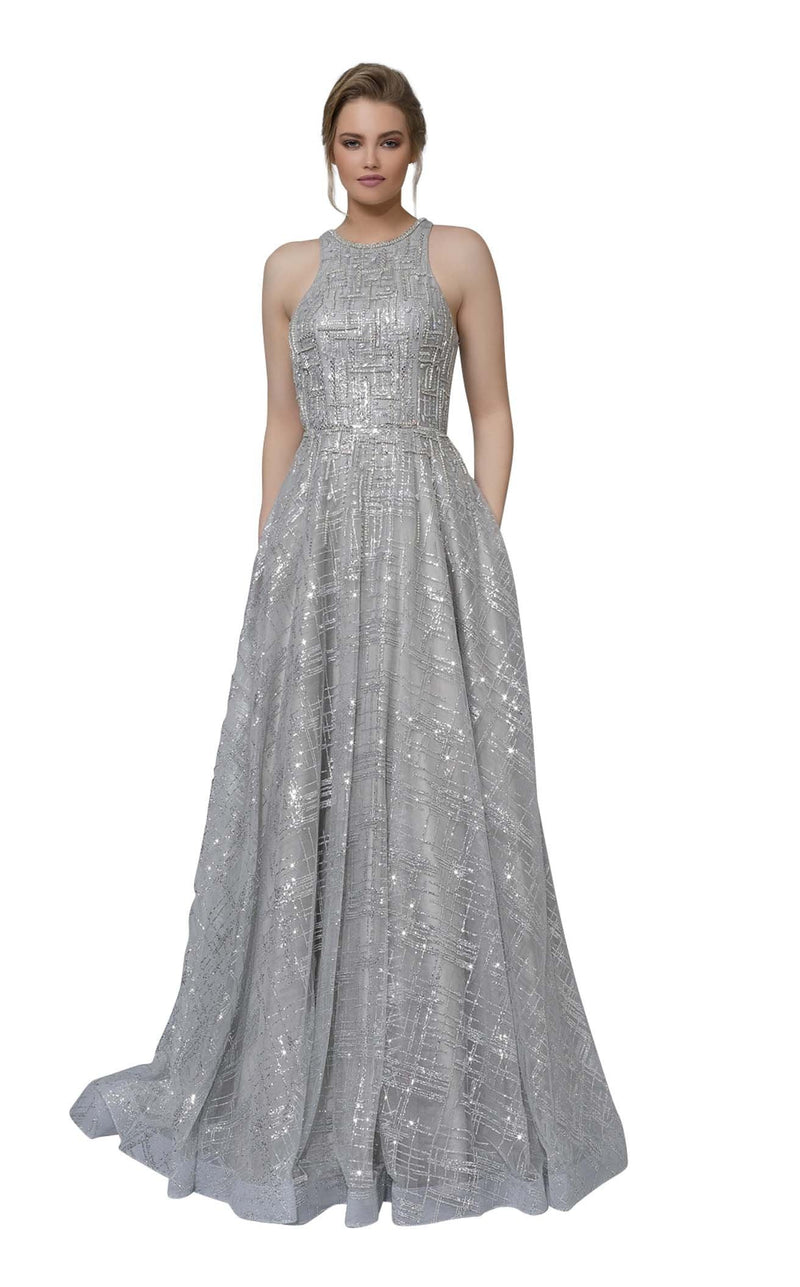 Modessa Couture M18006 Grey-Silver