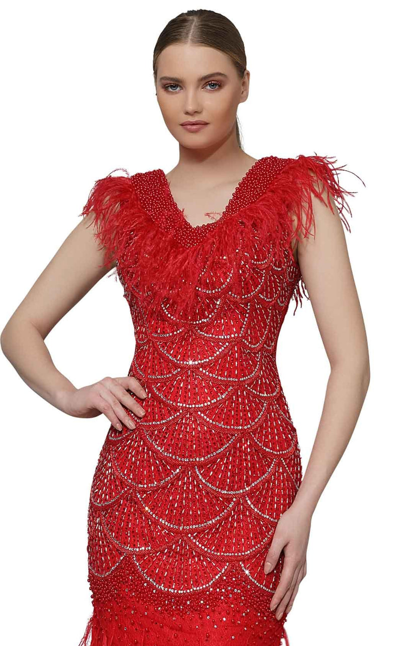 Modessa Couture M18035 Red