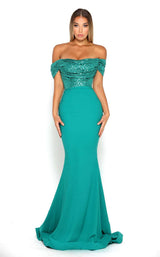 Portia and Scarlett Mermaid Gown Emerald