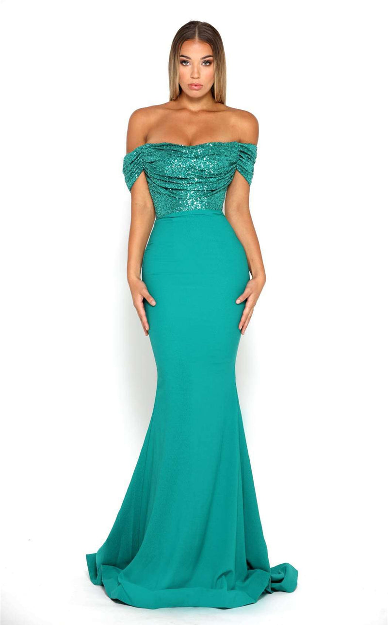 Portia and Scarlett Mermaid Gown Emerald