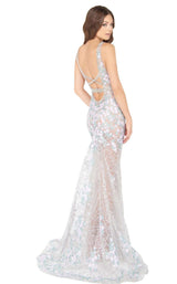 Mac Duggal 50416D Silver-Floral