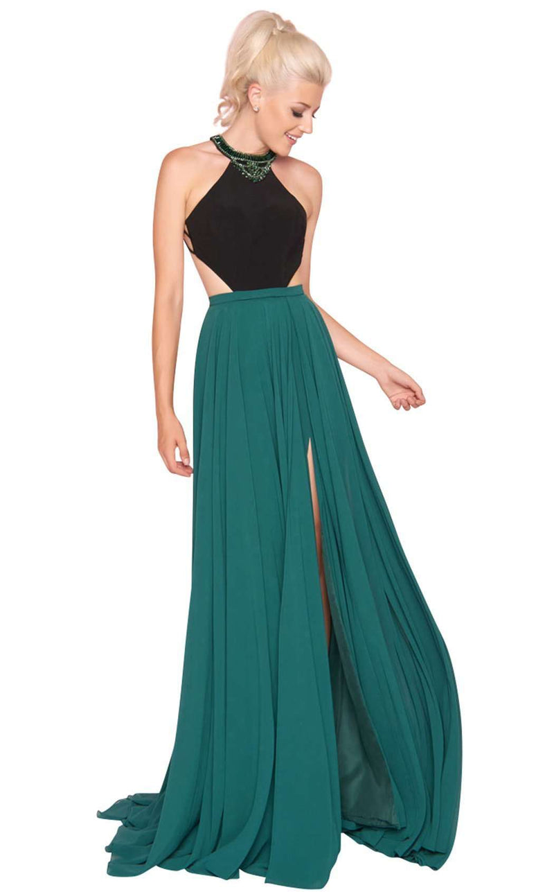 Mac Duggal 66490L Emerald/Black