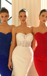 Daymor NC1007 Dress Cobalt and Ivory and Red