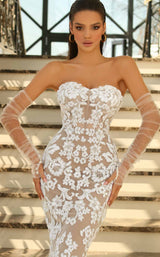 Daymor NC1020 Dress White-Nude