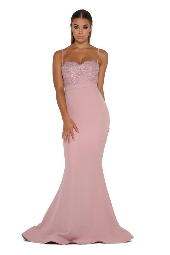 Portia and Scarlett Briar Rose Gown with Lace Train Blush