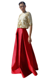 Edward Arsouni Couture SS597 Red-Ecru