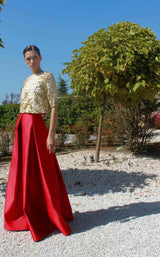 Edward Arsouni Couture SS597 Red-Ecru