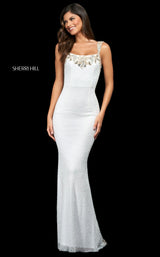 Sherri Hill 54119 Ivory-Silver-Gold