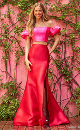 Sherri Hill 55014 Bright-Pink-Red