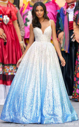 Sherri Hill 55471 Silver-Turquoise