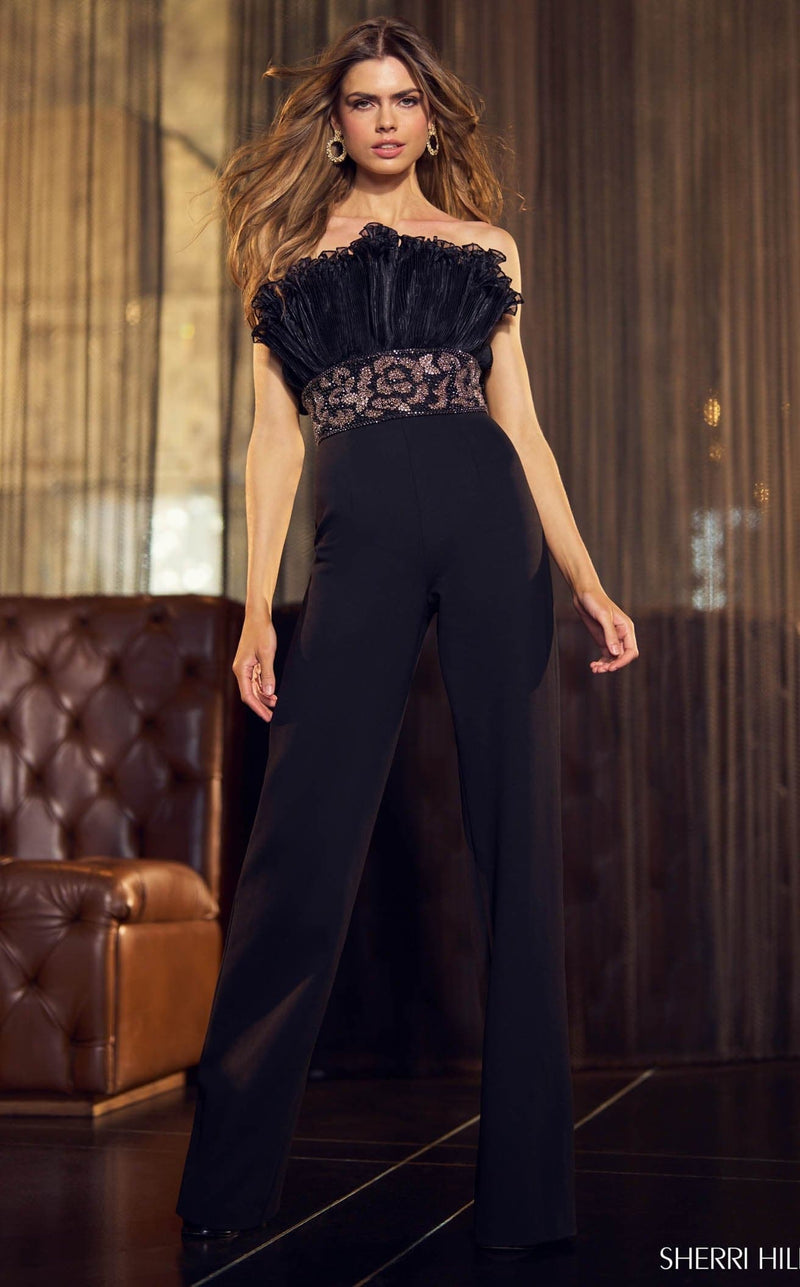 Sherri Hill 55829 Jumpsuit Black