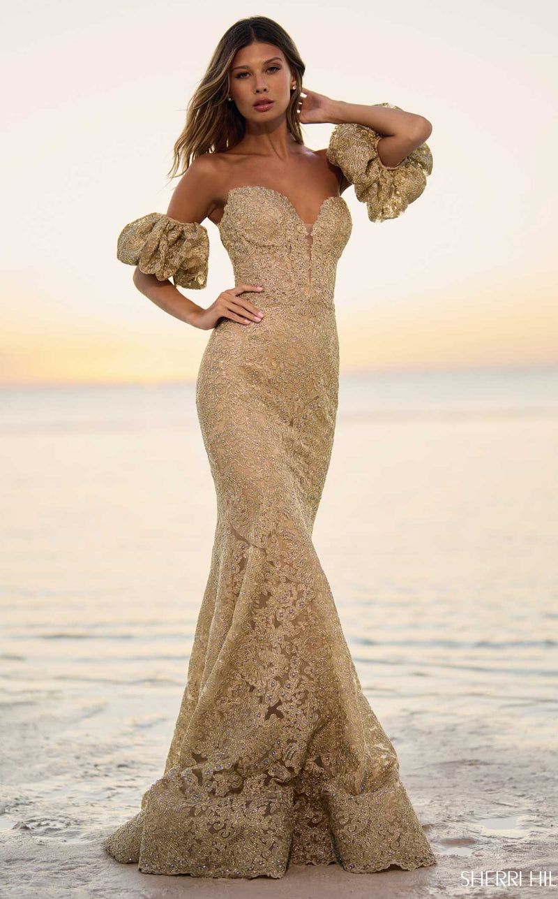 Sherri Hill 56121 Gold