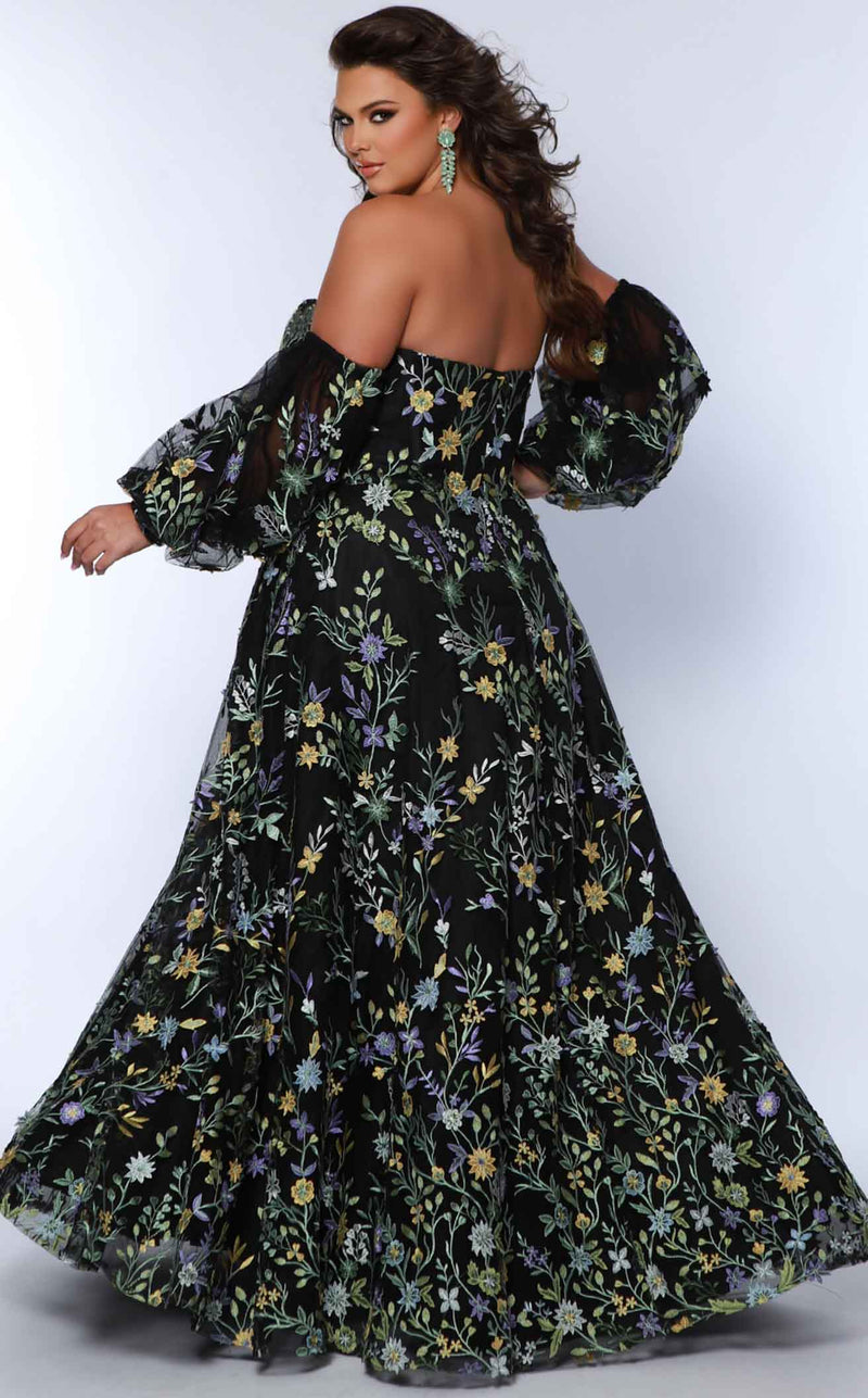 Sydneys Closet SC7381 Black Floral