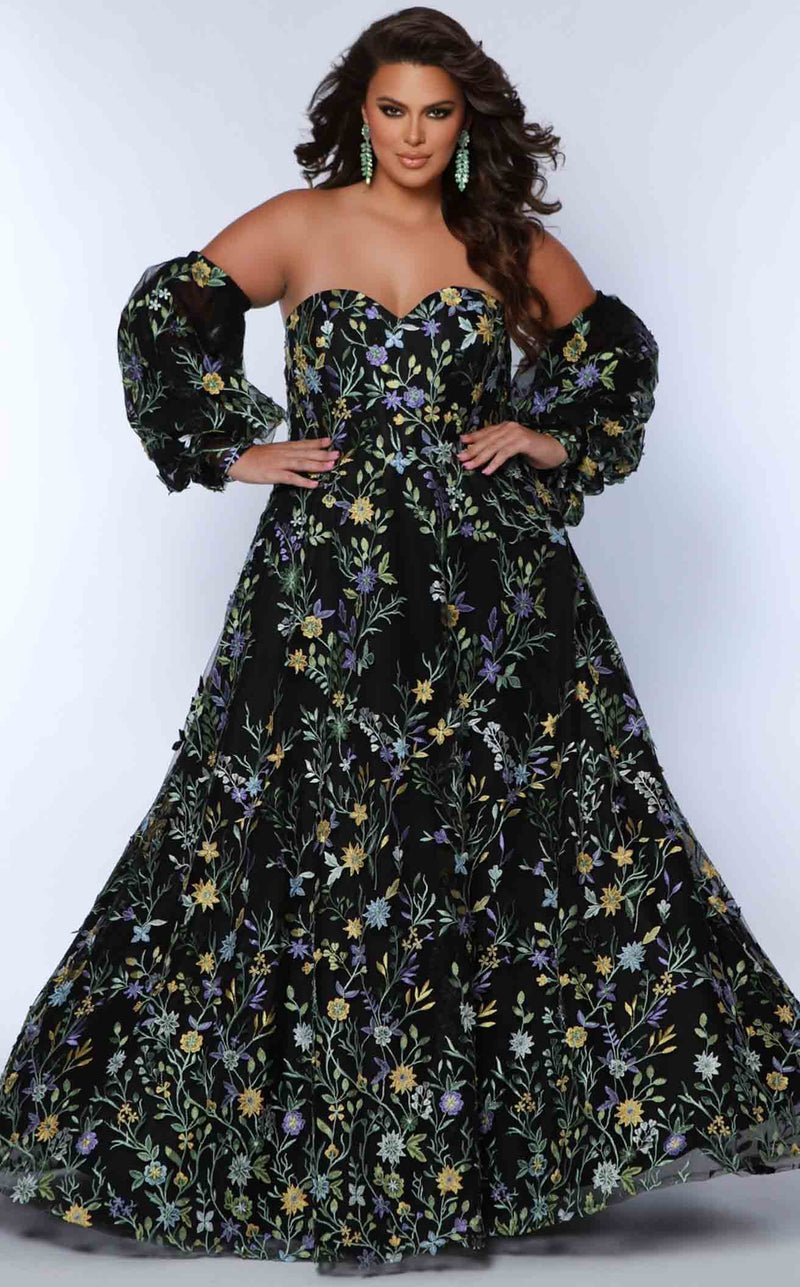 Sydneys Closet SC7381 Black Floral