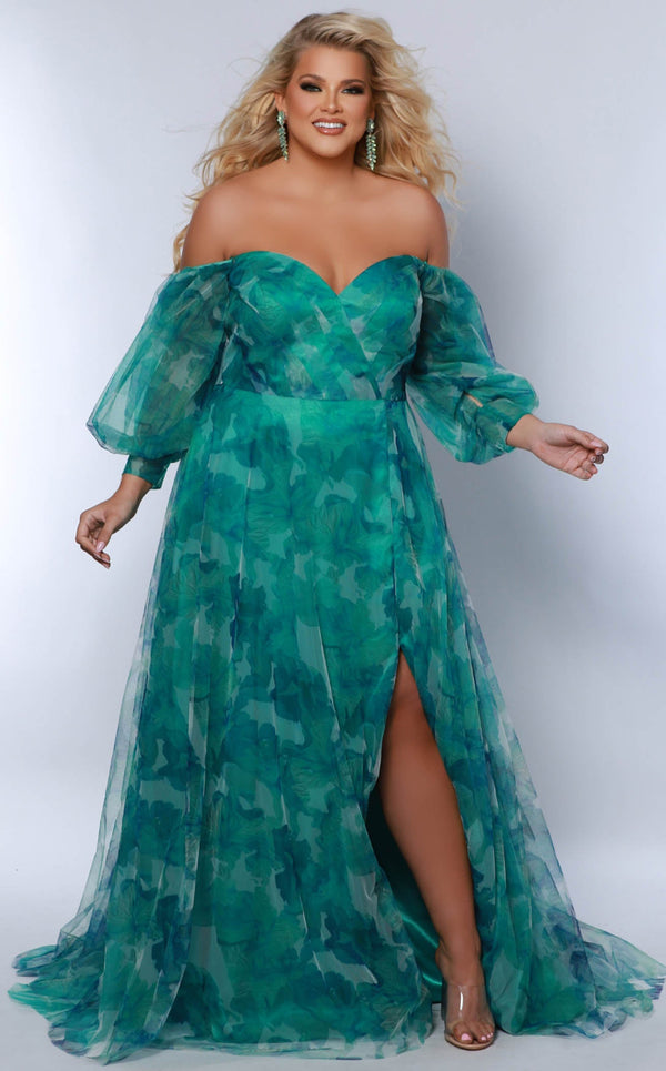 Sydneys Closet SC7386 Green-Floral