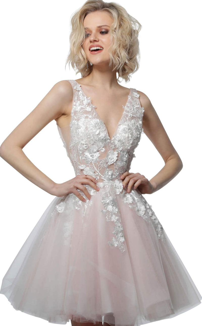 Jovani 63987 Off White/Blush