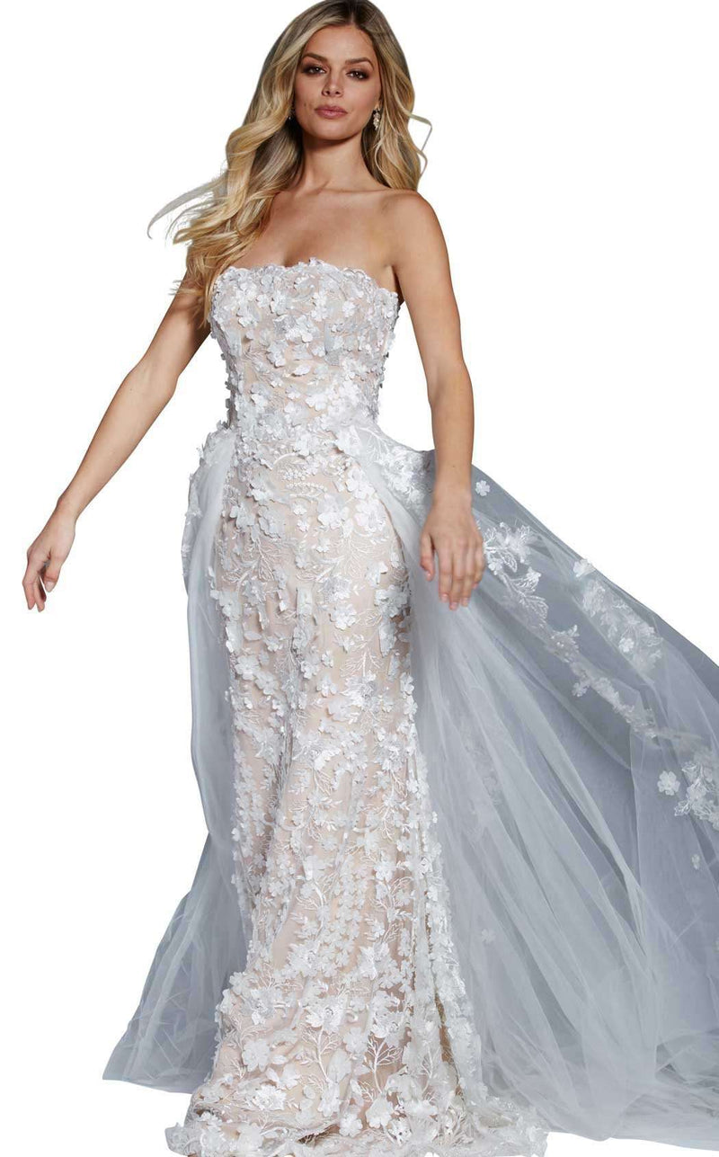 Jovani 55616BG Off White/Nude