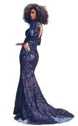 MNM Couture N0378 Navy Blue