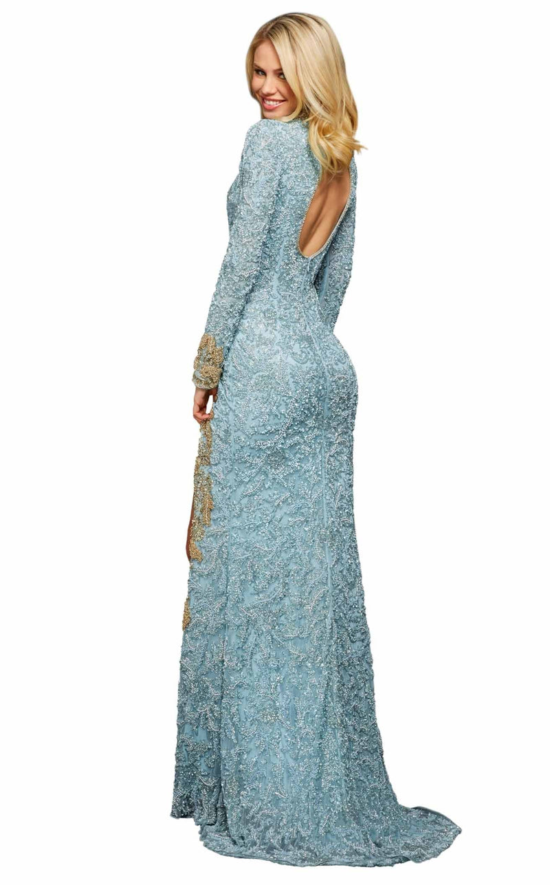 Sherri Hill 53007 Light-Blue-Gold