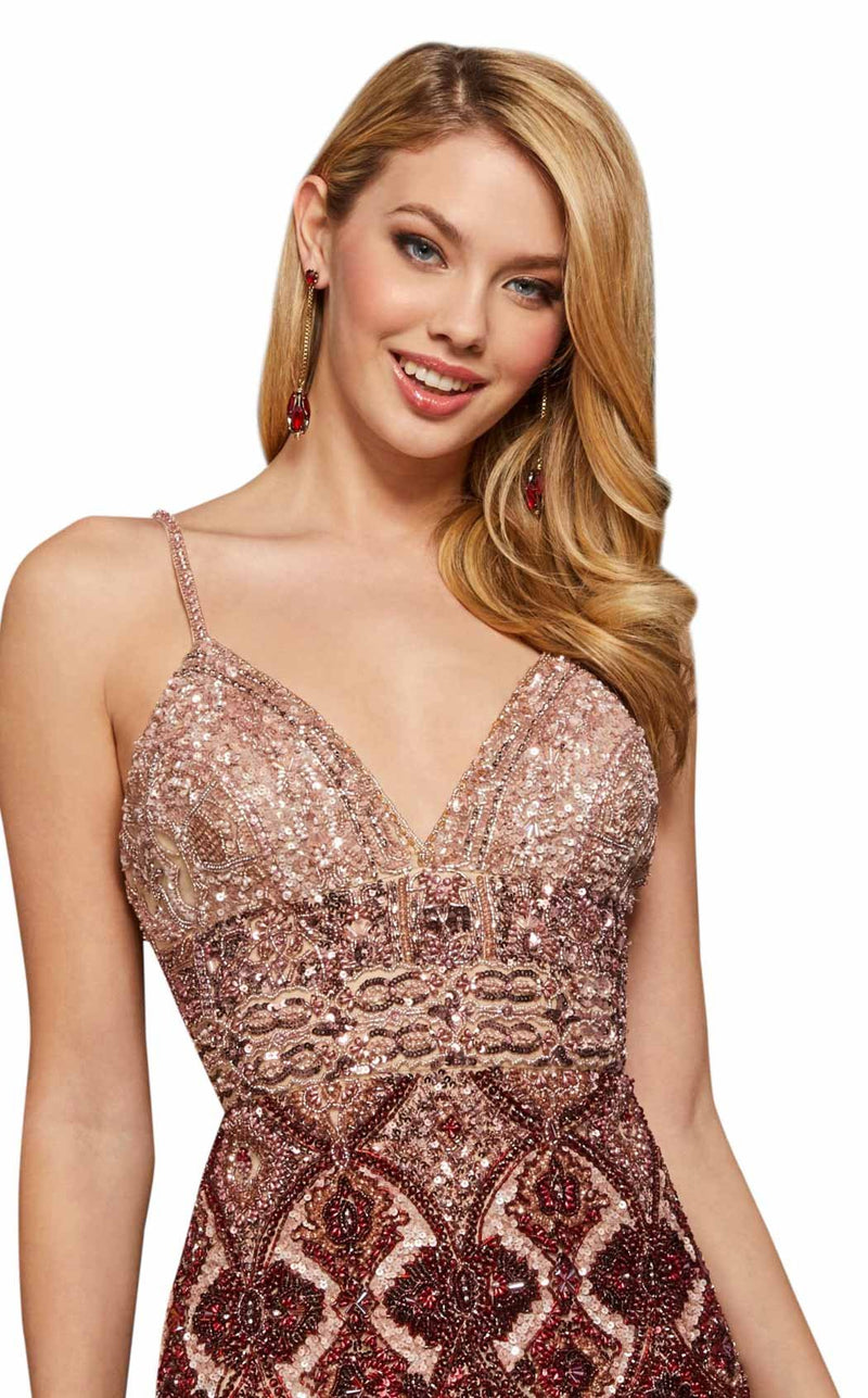 Sherri Hill 53173 Blush-Burgundy