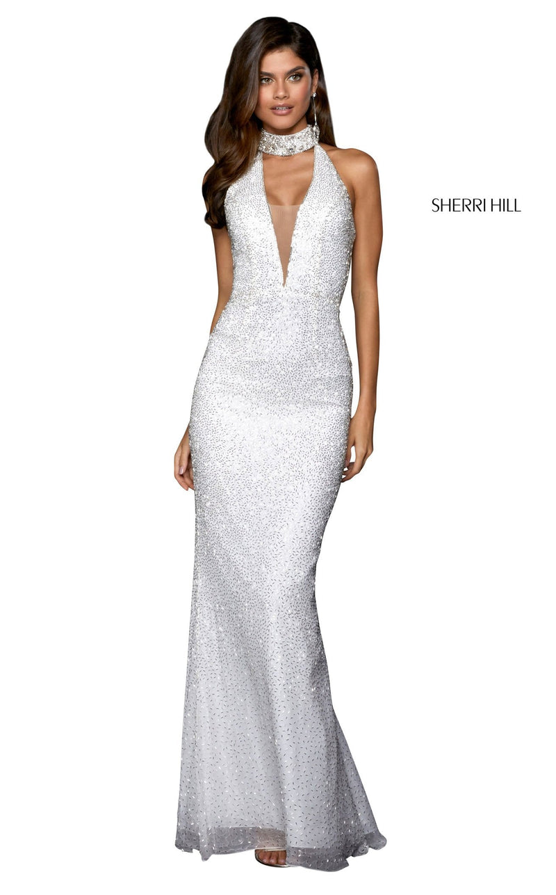 Sherri Hill 53495 Ivory/Silver